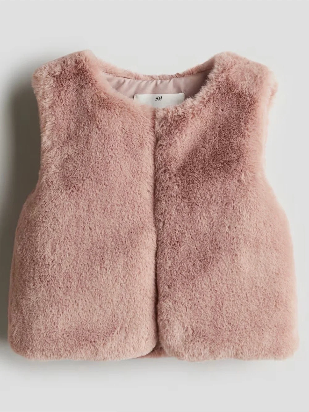 H&M Kids Blush Pink Faux-Fur Vest